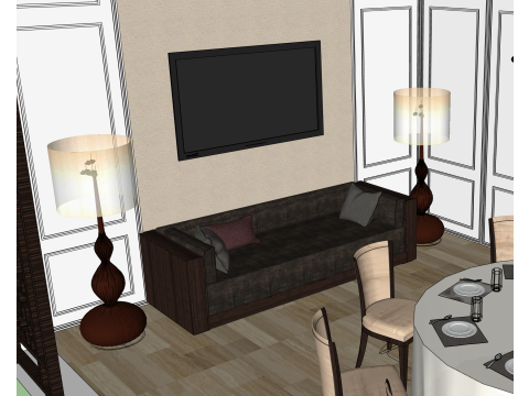Private dining room 3D Model