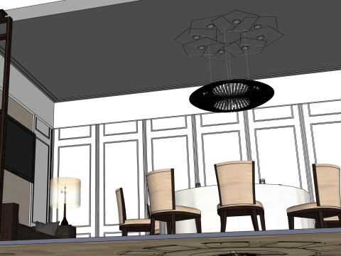 Private dining room 3D Model
