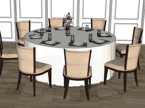 Private dining room 3D Model