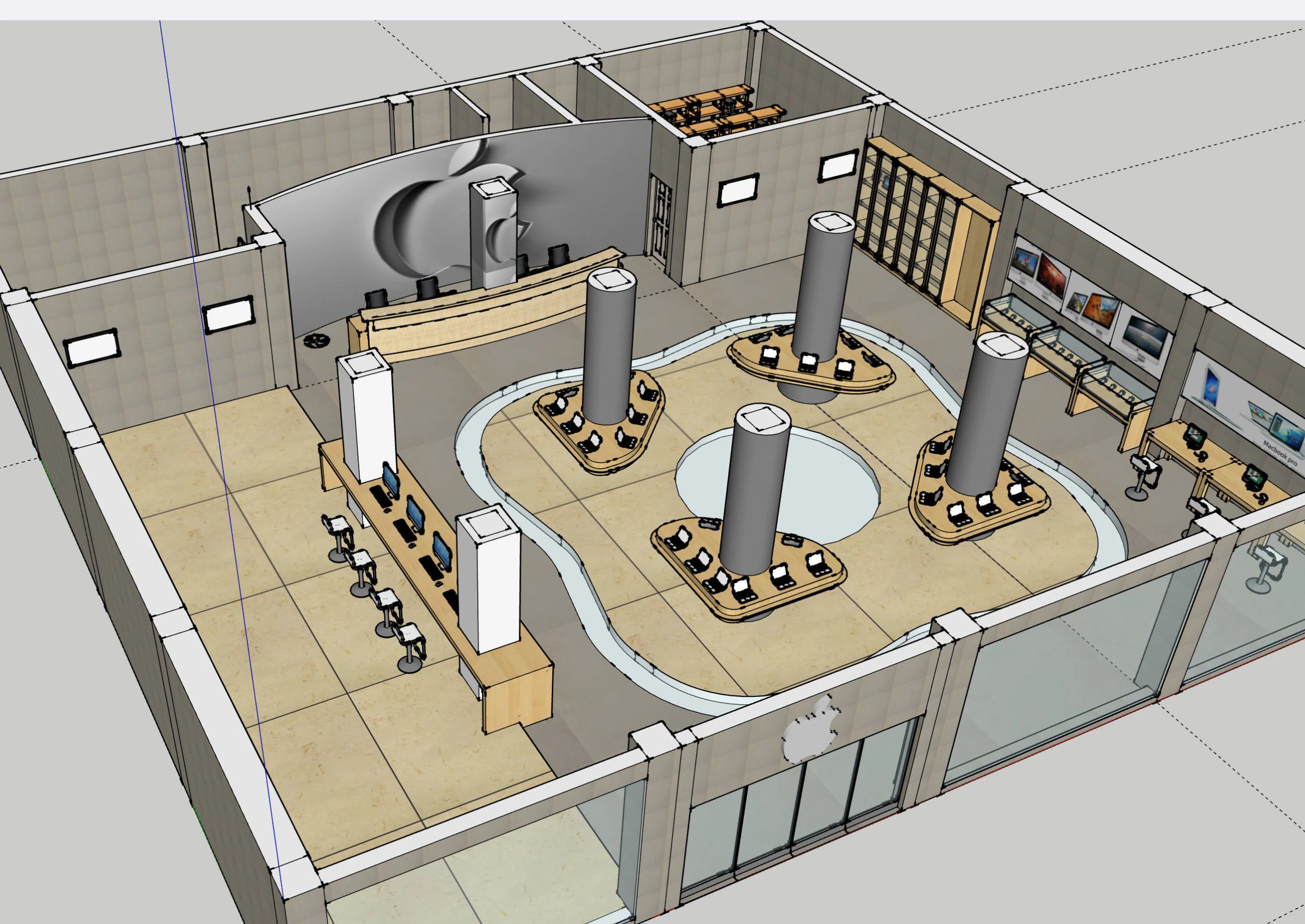Apple Experience Store 3D Model .c4d .max .obj .3ds .fbx .stl .blend