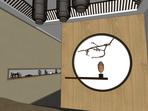 Tea room decoration design 3D Model