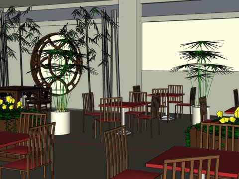 Chinese style restaurant 3D Model