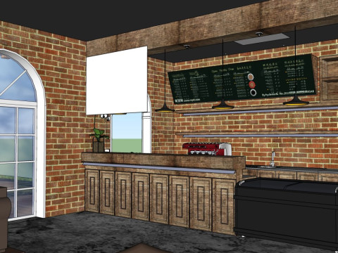 Design der Café-Dekoration 3D Modell