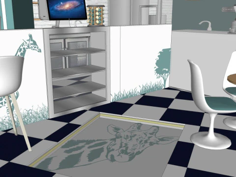 Shopping Mall Milk Tea Shop 3D Model