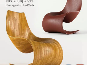 S字型チェア 3Dモデル