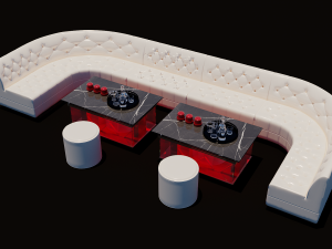 multi-seater sofa coffee table 3D Model