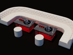 multi-seater sofa coffee table 3D Model