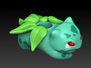 bulbasaur vase or brush holder 3D Print Model