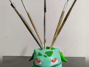 bulbasaur vase or brush holder Model Cetak 3D