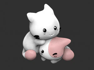 cats kawaii keychain 3D Print Model