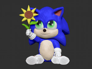 baby sonic sonic the movie 3d print model Modelo de Impressão 3D