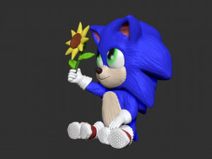baby sonic sonic the movie 3d print model Modelo de Impressão 3D