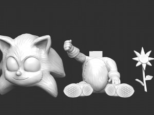 baby sonic sonic the movie 3d print model Modelo de Impressão 3D