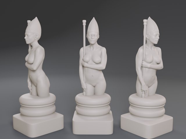white chess female bishop 3D 프린트 모델 .c4d .max .obj .3ds .fbx .stl .blend 