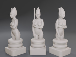 white chess female bishop 3D Print Model