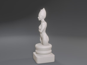 white chess female bishop 3D 프린트 모델