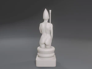white chess female bishop 3D Print Model