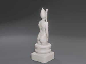 white chess female bishop 3D Print Model
