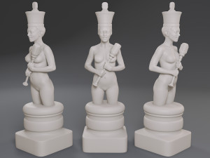 white chess female king 3D Print Model