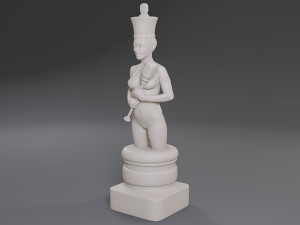 white chess female king 3D Print Model