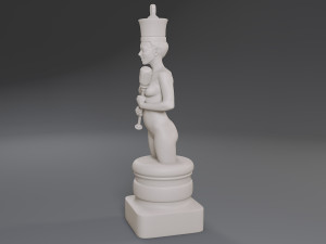 white chess female king 3D Print Model