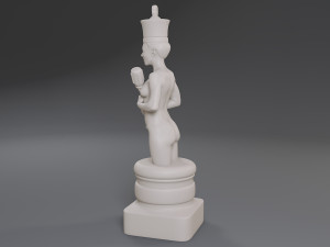 white chess female king 3D Print Model