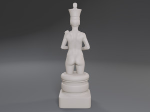 white chess female king 3D Print Model