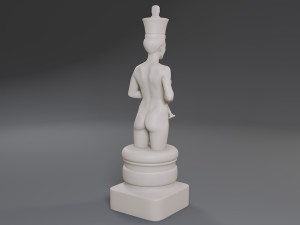 white chess female king 3D Print Model