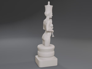 white chess female king 3D Print Model