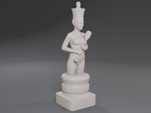 white chess female king 3D Print Model