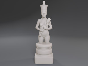 white chess female king 3D Print Model