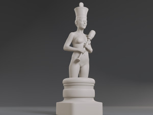 white chess female king 3D Print Model