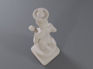 white chess female king 3D Print Model