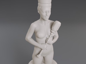 white chess female king 3D Print Model