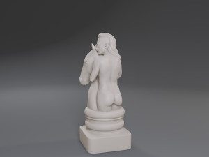 white chess female knight 3Dプリントモデル