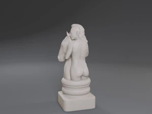 white chess female knight 3D Print Model