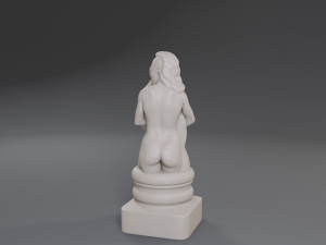 white chess female knight 3Dプリントモデル