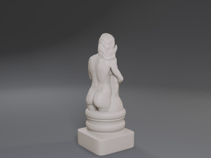 white chess female knight 3Dプリントモデル