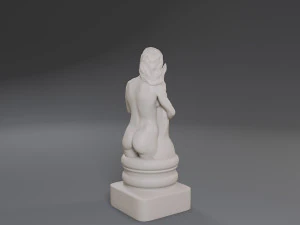 white chess female knight 3D Print Model
