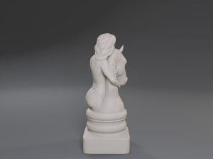 white chess female knight 3Dプリントモデル
