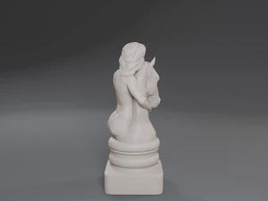 white chess female knight 3D Print Model