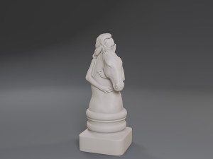 white chess female knight 3Dプリントモデル
