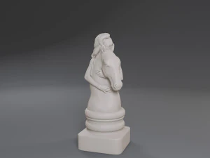 white chess female knight 3D Print Model
