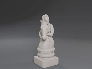 white chess female knight 3D Print Model