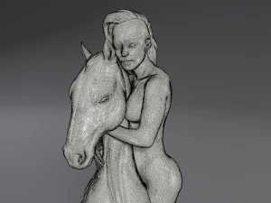 white chess female knight 3D Print Model