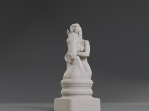 white chess female knight 3Dプリントモデル