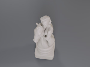 white chess female knight 3Dプリントモデル