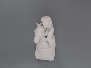 white chess female knight 3D Print Model
