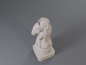 white chess female knight 3Dプリントモデル