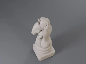 white chess female knight 3D Print Model